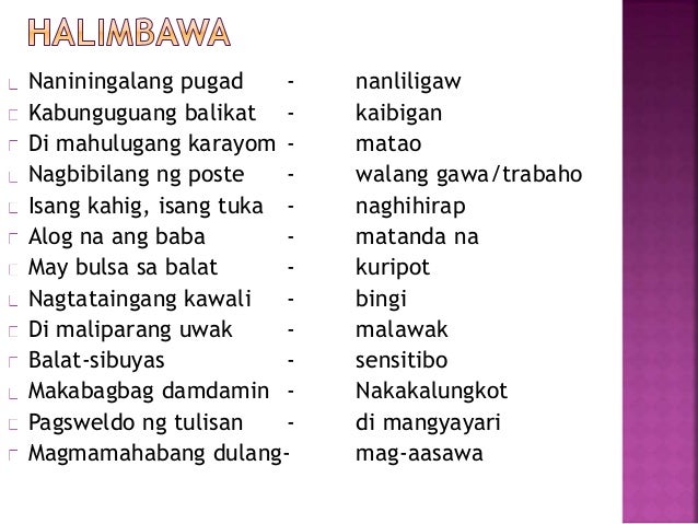 Mga Halimbawa Ng Malalim Na Salita Ng Tagalog - Vrogue