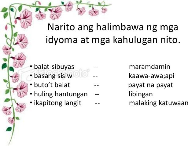 halimbawa ng idioma sa talata halimbawa ng idioma sa talata