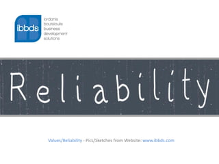 Values/Reliability - Pics/Sketches from Website: www.ibbds.com
 