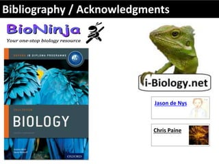 Bibliography / Acknowledgments
Jason de Nys
Chris Paine
 