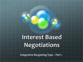 Interest Based Negotiations Integrative Bargaining Type – Part 1 
