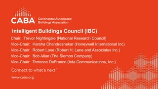 Intelligent Buildings Council (IBC)
Chair: Trevor Nightingale (National Research Council)
Vice-Chair: Harsha Chandrashekar...