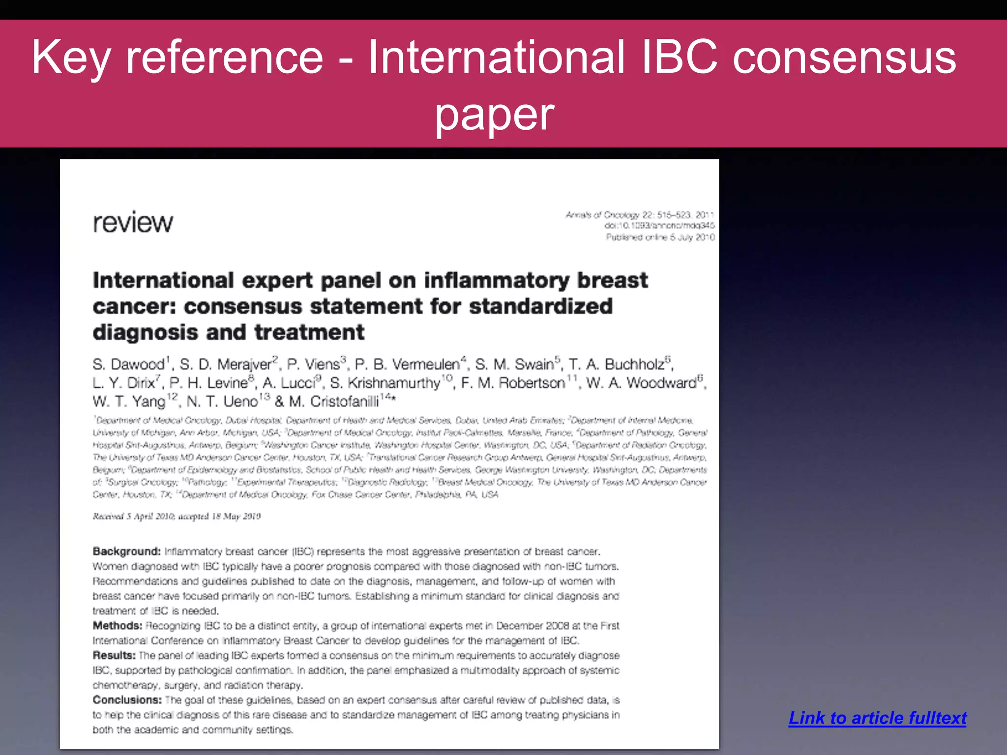 Inflammatory Breast Cancer (IBC) Information | PPTX
