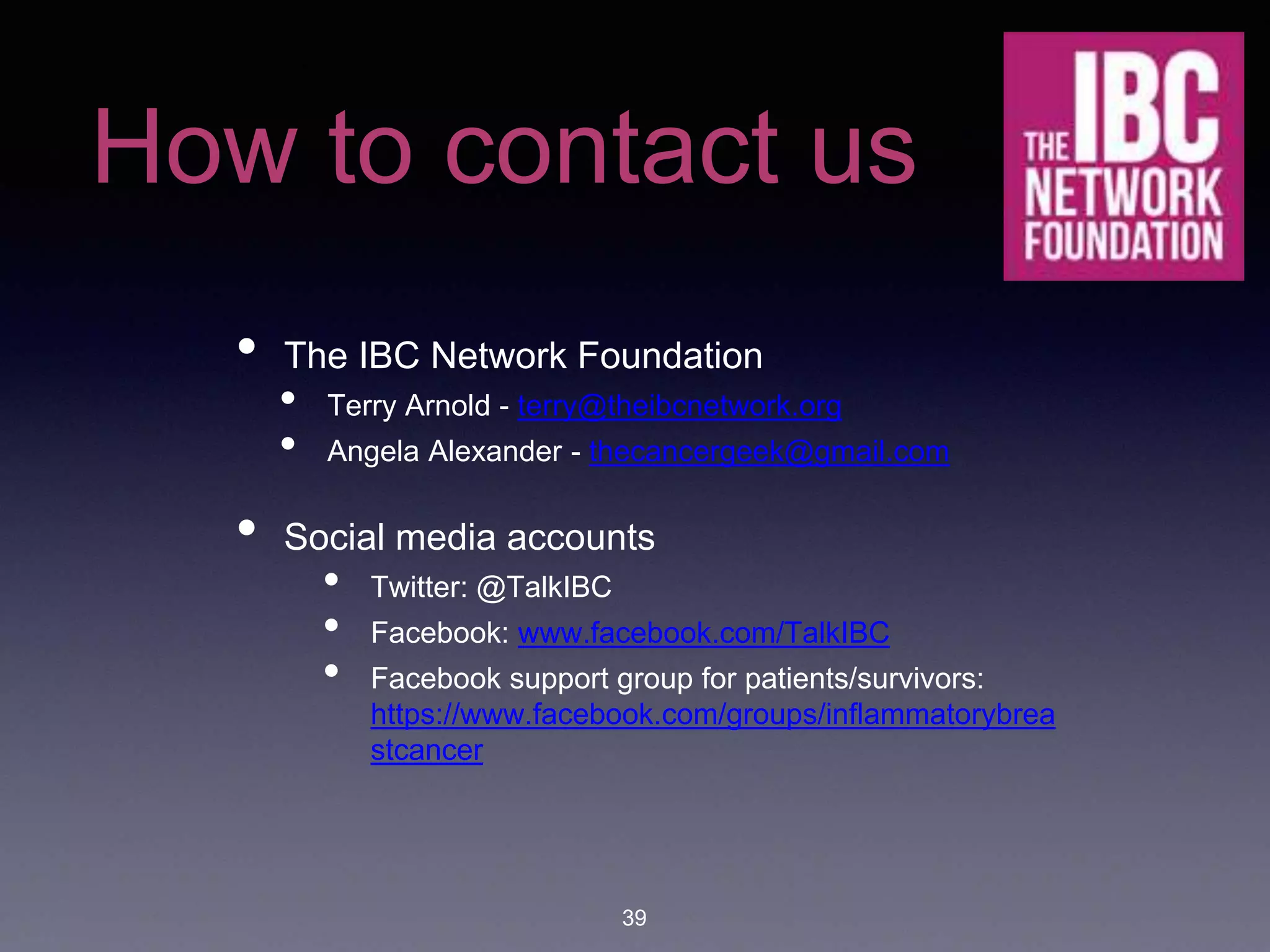 Inflammatory Breast Cancer (IBC) Information | PPTX