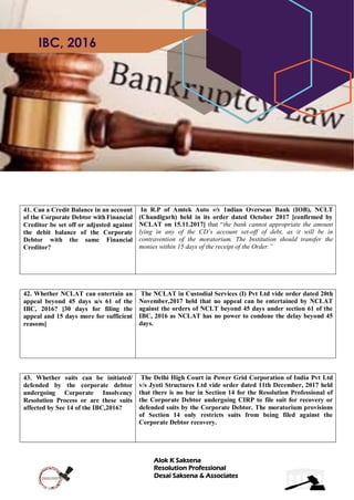 Important Cases on IBC, 2016