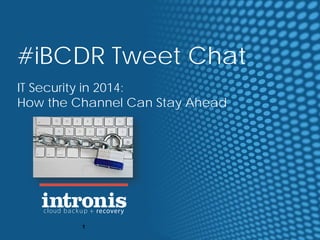 #iBCDR Tweet Chat
IT Security in 2014:
How the Channel Can Stay Ahead
1
 