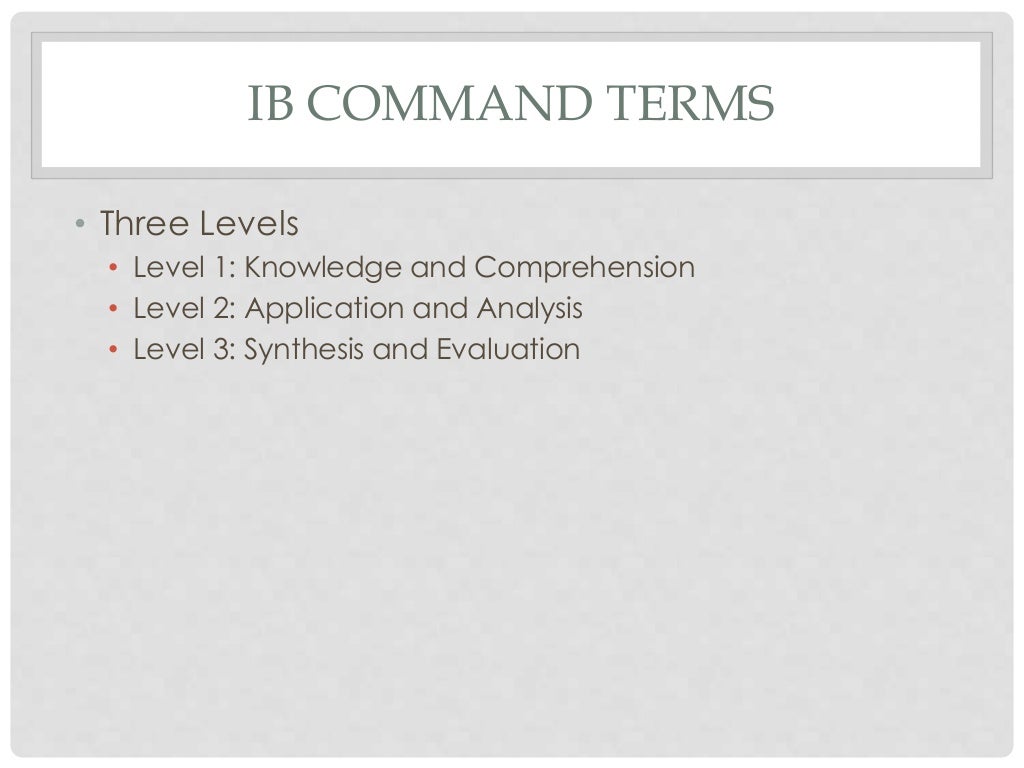 IB Command Terms