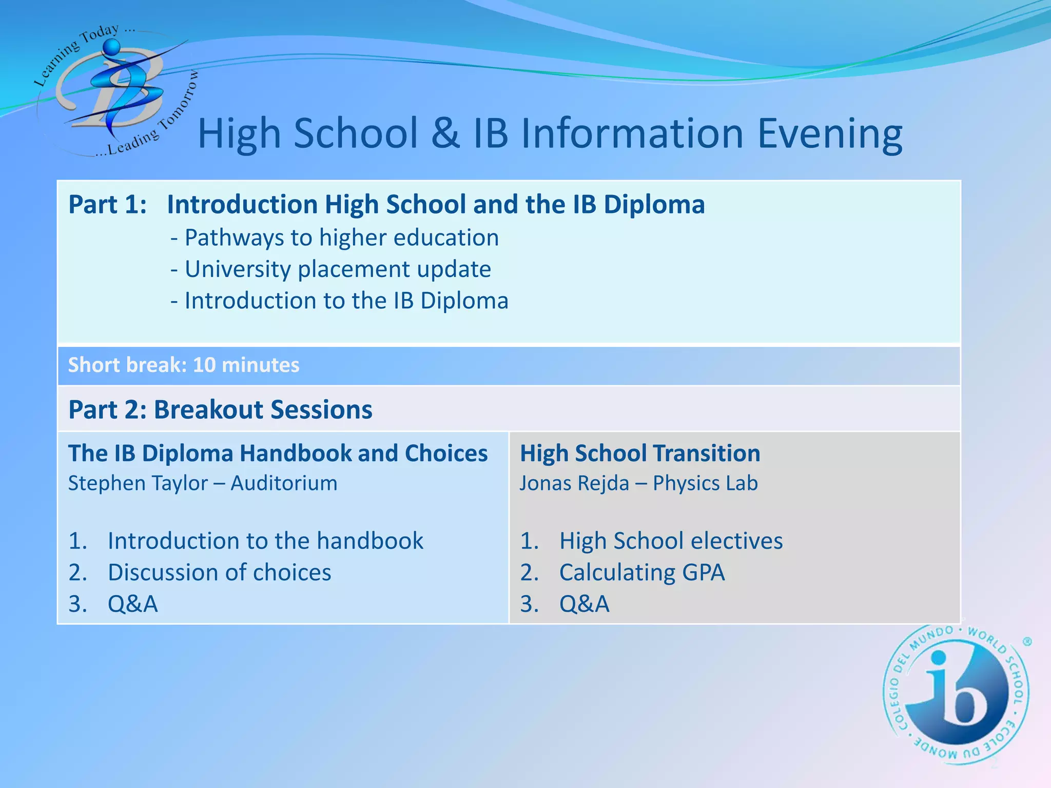 The IB Diploma Programme at BIS