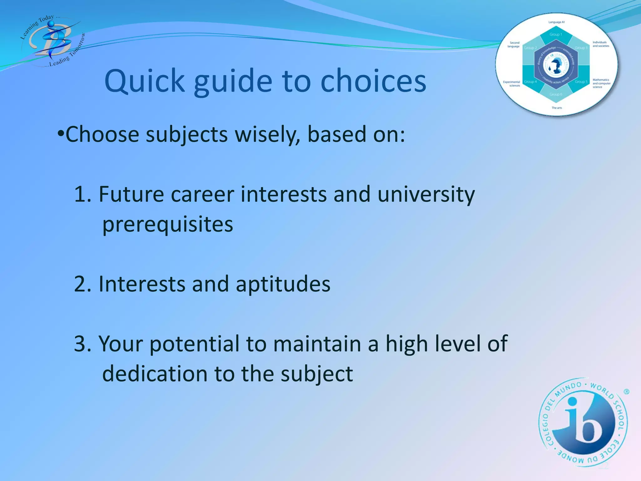 The IB Diploma Programme at BIS