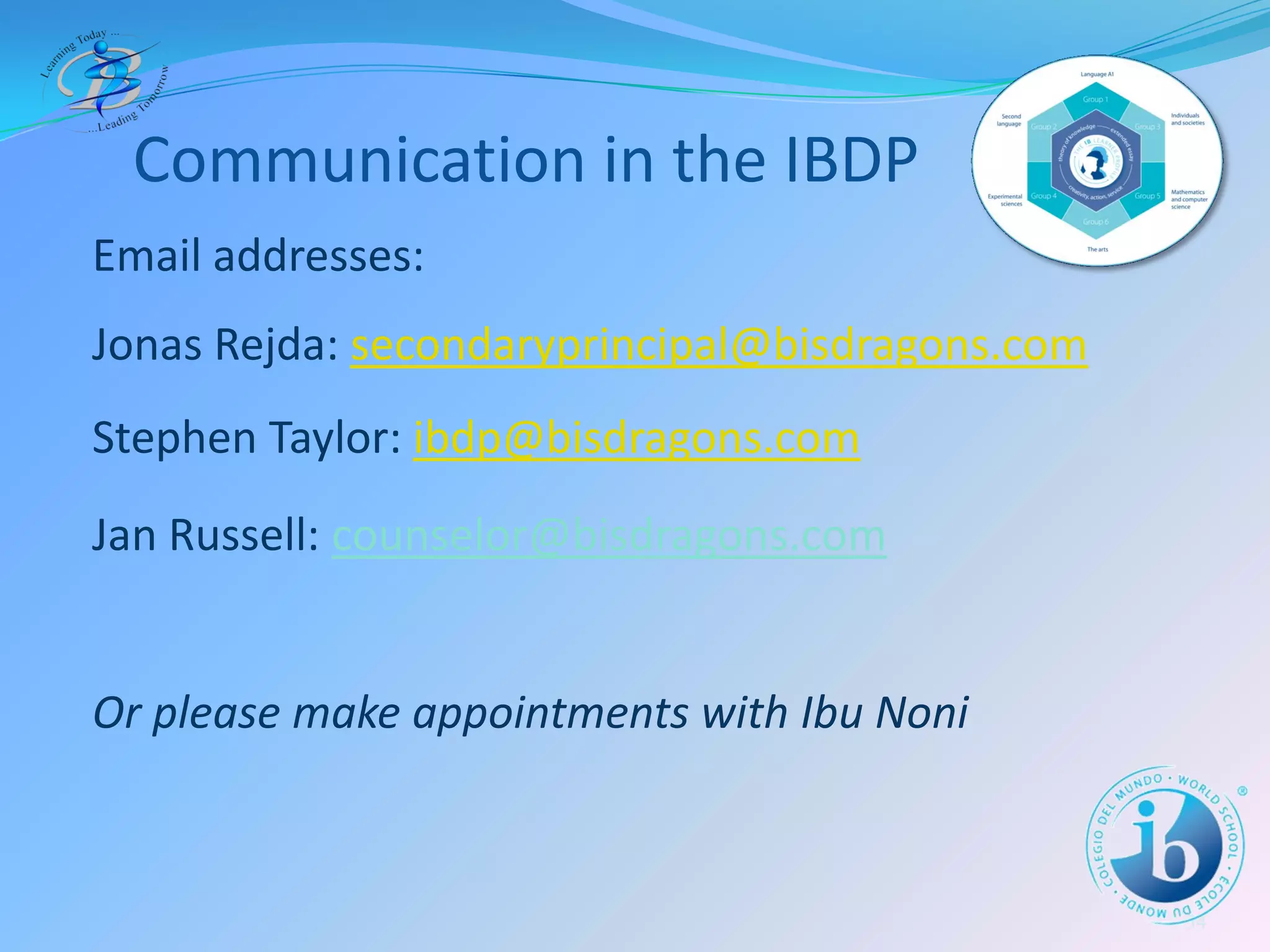 The IB Diploma Programme at BIS