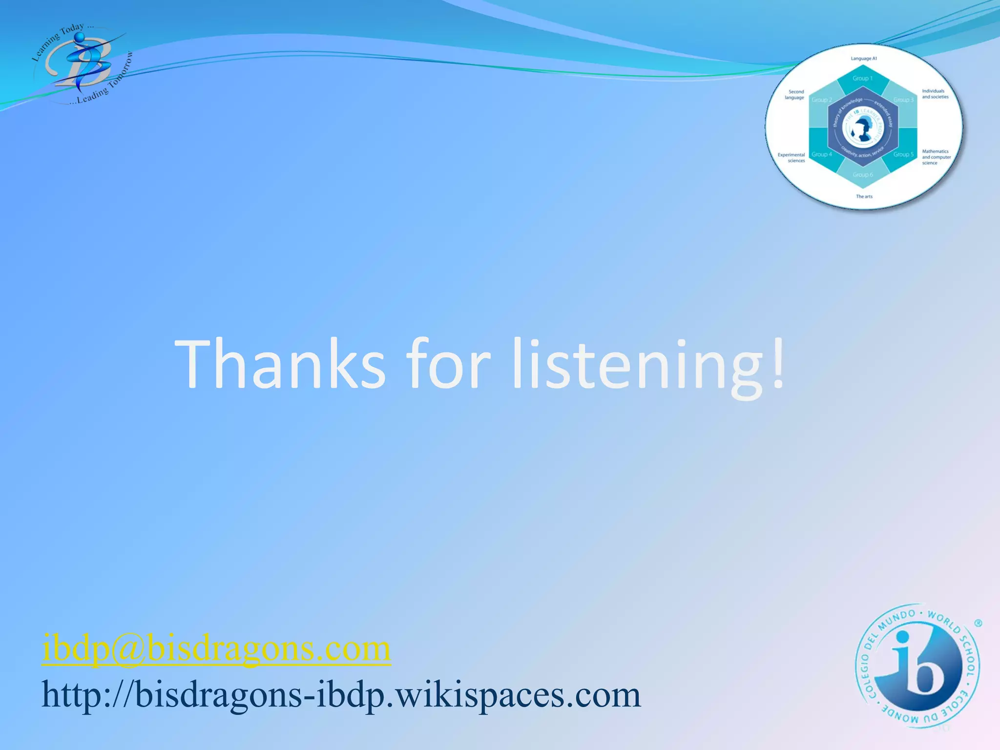 The IB Diploma Programme at BIS