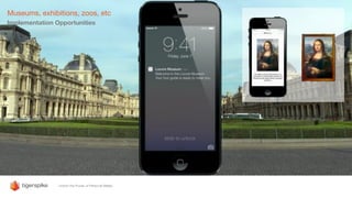 Museums, exhibitions, zoos, etc
Implementation Opportunities
 