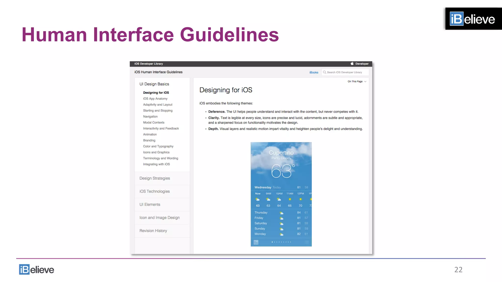 Human Interface Guidelines
22	
  
 