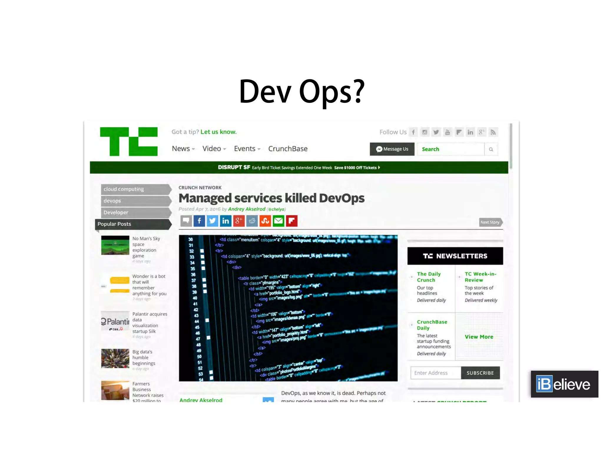 Dev Ops?
 