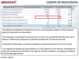CUENTA DE RESULTADOS
                 millones de €                  2008            2007            %
   Ingresos de expl...