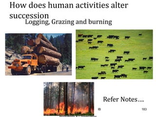 How does human activities alter
succession
Logging, Grazing and burning
Refer Notes….
183Guru IB
ESS
 