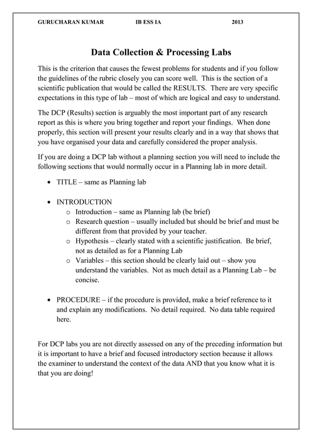 IB Ess Lab Report Example: Structure and Best Practices