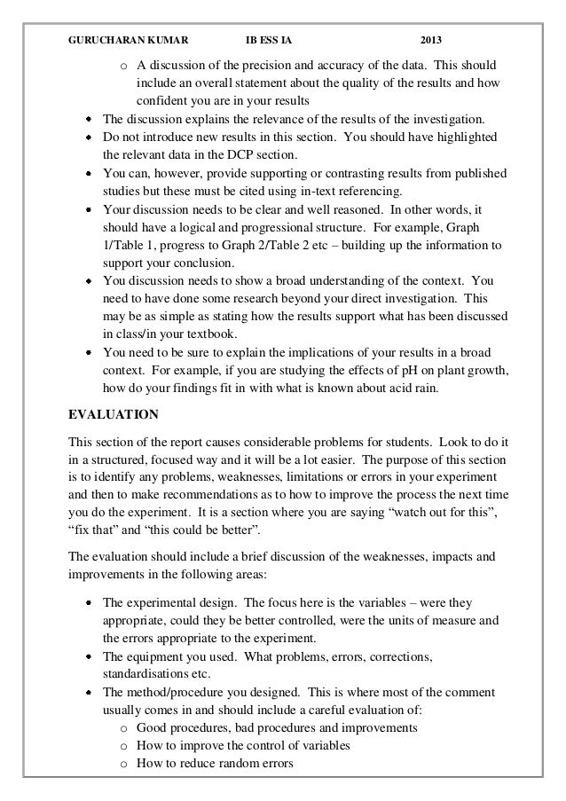 how to write the discussion part of a lab report