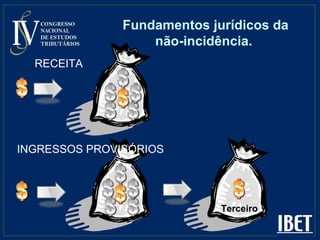 Fundamentos jurídicos da não-incidência.   RECEITA INGRESSOS PROVISÓRIOS Terceiro 