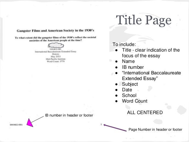 Extended essay outline