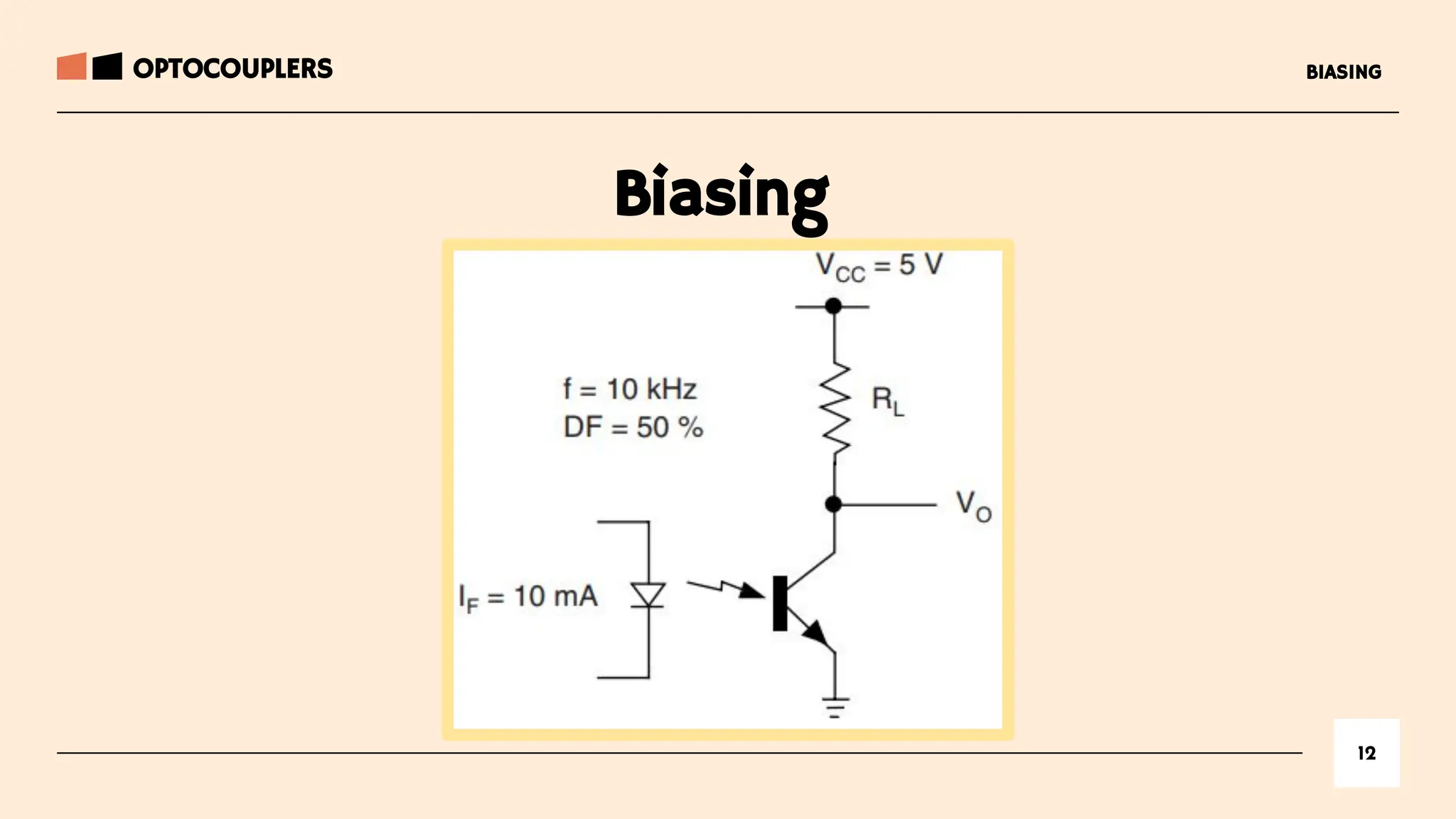 12
BIASING
Biasing
OPTOCOUPLERS
 