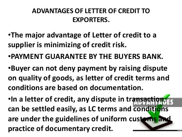 payment letter guarantee of advantages letter disadvantages of credit and