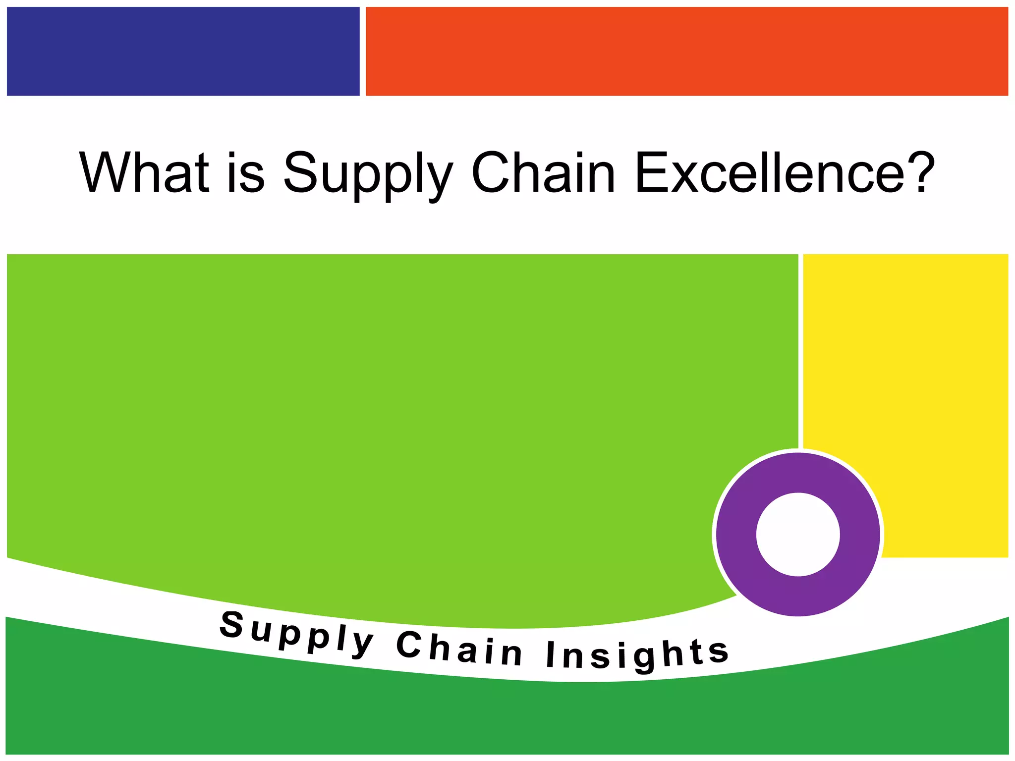 What is Supply Chain Excellence?




                          Supply Chain Insights, LLC © 2012
 