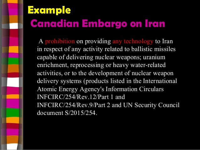 Types of Embargoes with examples