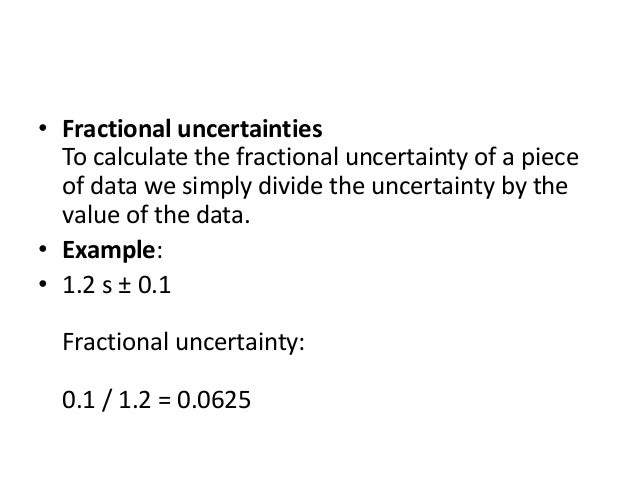 How To Find Fractional Uncertainty
