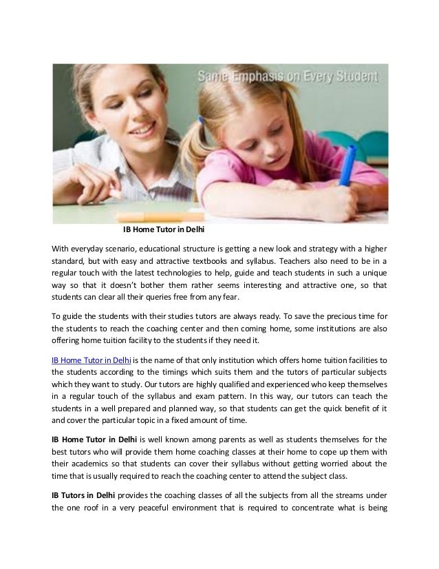Ib Home Tutor New Delhi Delhi Ib Home Tutor New Delhi Delhi
