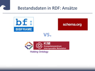Bestandsdaten in RDF: Ansätze
vs.
2014-04-15 Carsten Klee (ZDB) @collidoscope 35
Holding Ontology
 