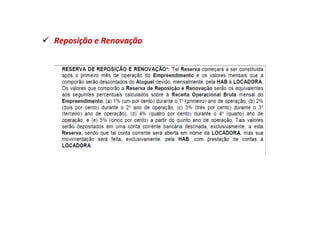 Reposição e Renovação
 