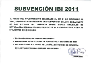 Subvención para el IBI