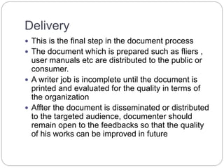 Documentation Process Technical Communication | PPTX