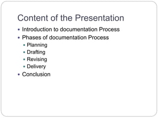 Documentation Process Technical Communication | PPTX