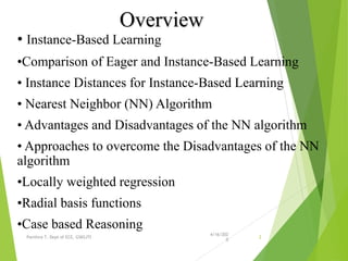 Instance Based Learning in Machine Learning | PPT