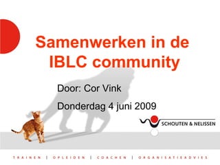 Samenwerken in de  IBLC community Door: Cor Vink Donderdag 4 juni 2009 