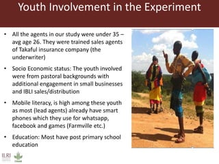 Gamifying mobile learning to improve organizational efficiency  in Africa's first insurance for pastoralists: Experience and initial lessons from IBLI's m-learning experiment with young sales agents
