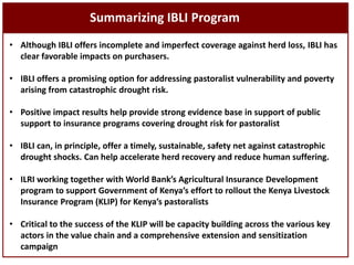Sustainable livestock insurance for pastoralists
