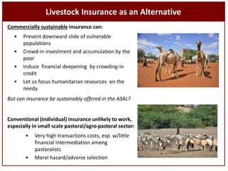 Sustainable livestock insurance for pastoralists