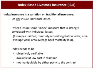 Sustainable livestock insurance for pastoralists
