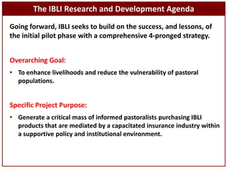 Index-Based Livestock Insurance: Protecting pastoralists against drought-related livestock mortality 
