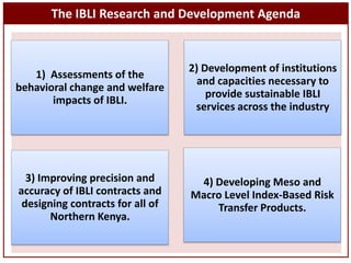 Index-Based Livestock Insurance: Protecting pastoralists against drought-related livestock mortality 