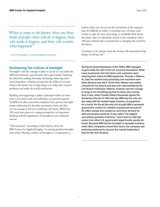 Ibm 100 years of foresight | PDF | Large Business | Business
