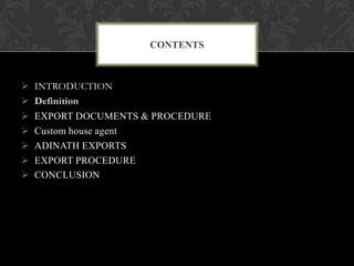 EXPORT IMPORT PROCEDURES & DOCUMENTATION | PPTX