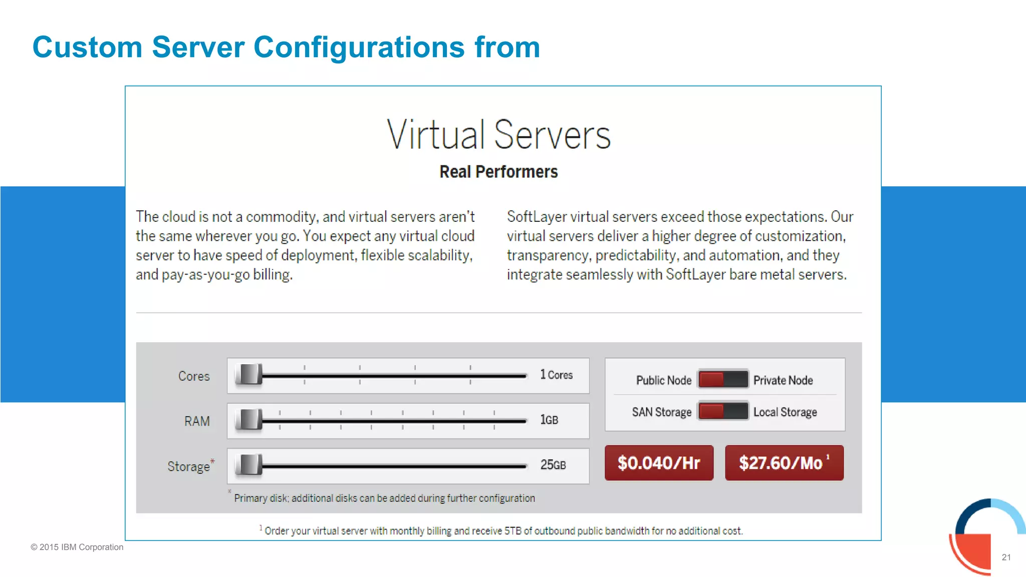 21
© 2015 IBM Corporation
Custom Server Configurations from
 