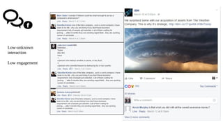 Low-unknown
interaction
Low engagement
 
