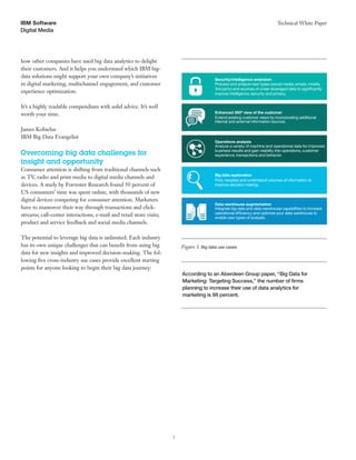 Ibm big data and analytics for a holistic customer journey