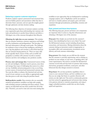 Ibm big data and analytics for a holistic customer journey