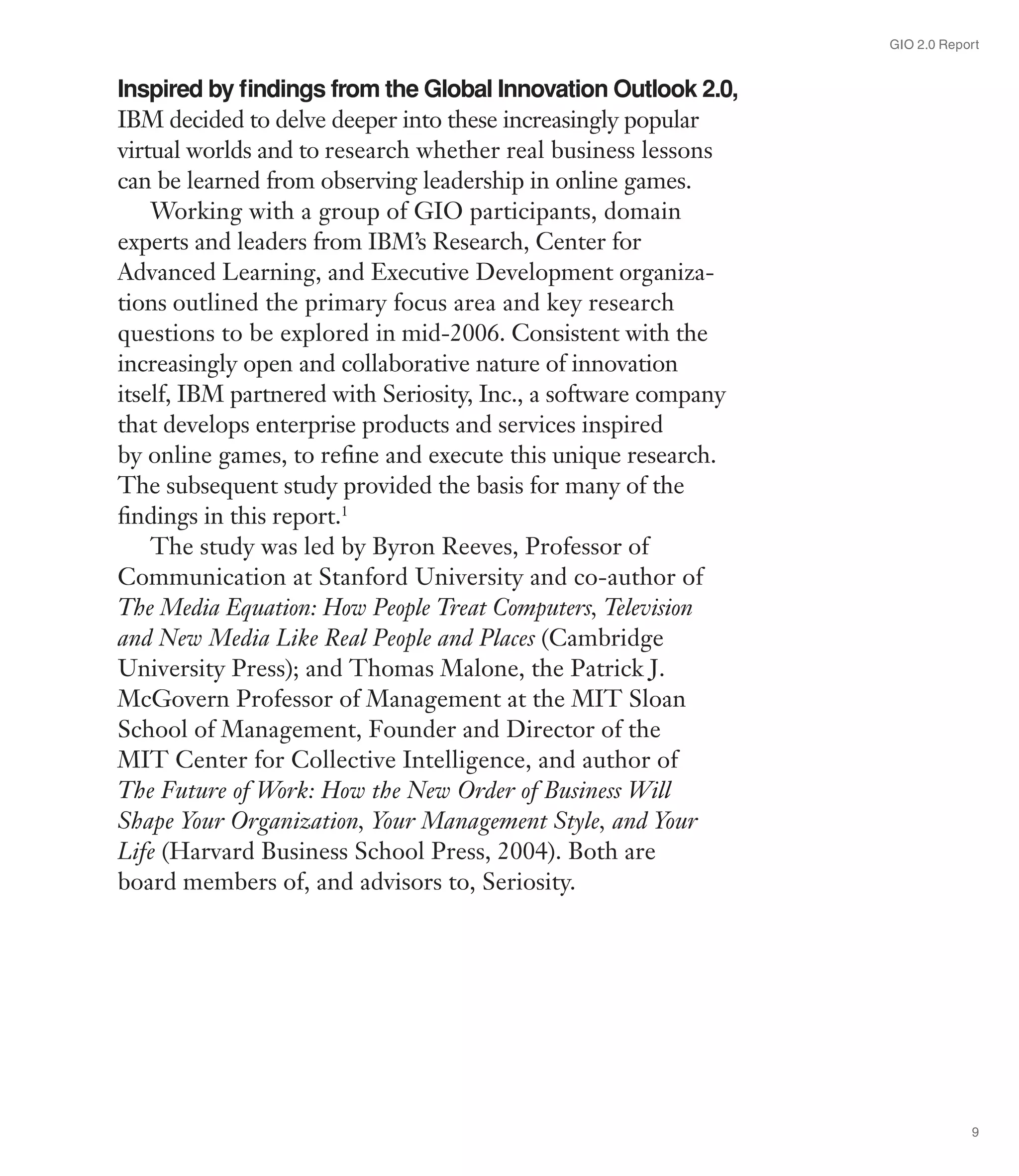 Ibm Gio Gaming Report